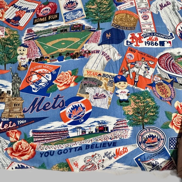 VINTAGE Reyn Spooner New York Mets Shirt Mens XL Blue Hawaiian USA AOP - Picture 14 of 15